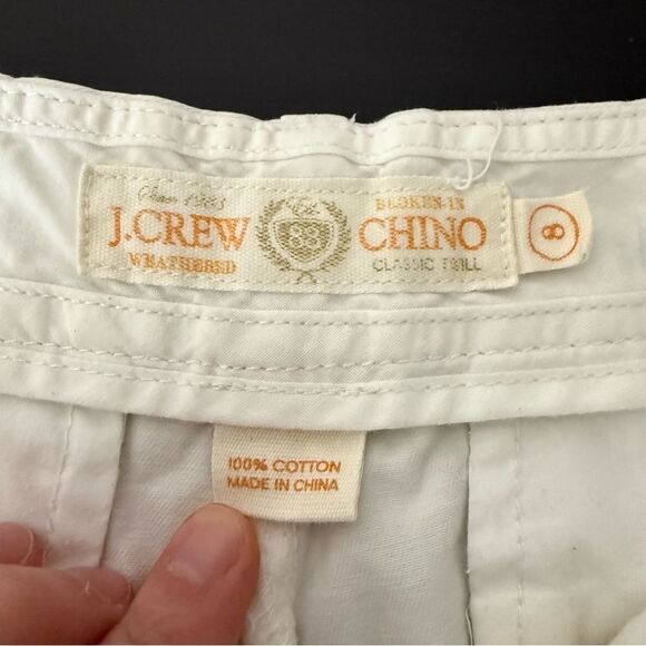 J Crew Shorts 4.5'' Womens Sz 8 White Chino Distressed Coastal Beach Summer - Picture 10 of 14